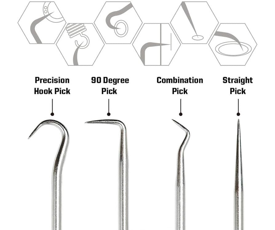 PITTSBURGH Mini Pick and Hook Set – Precision Tools for Small, Detailed Tasks