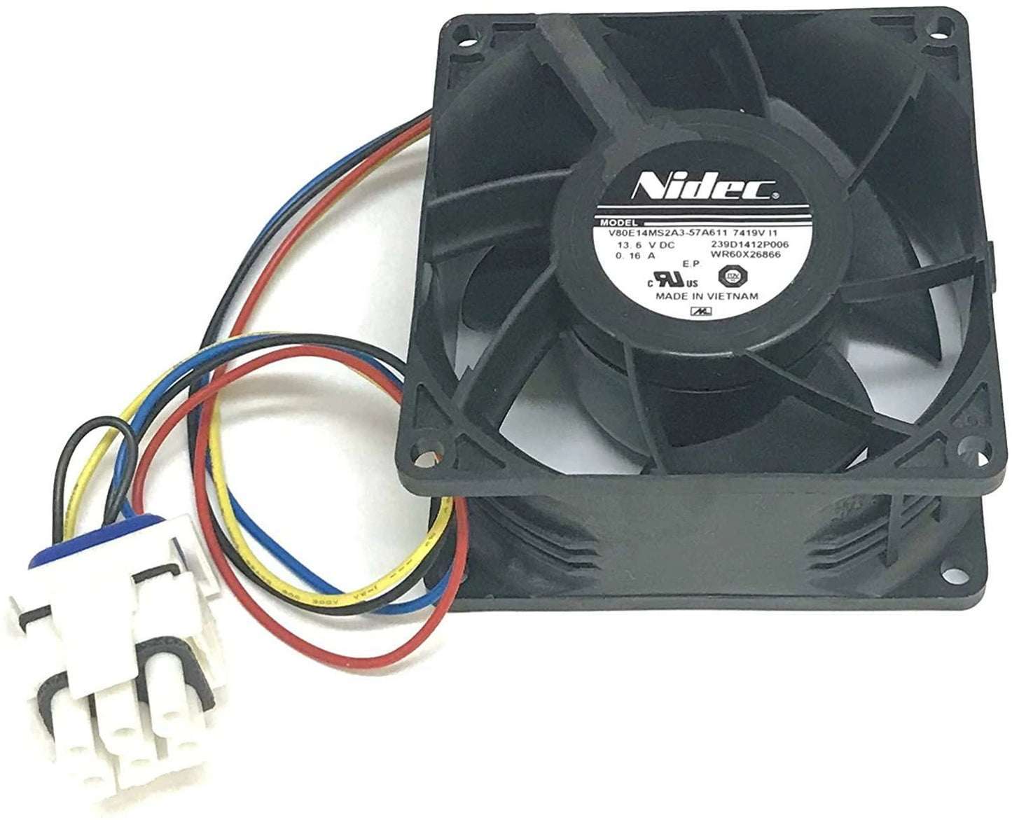 WR60X26866 GE Refrigerator Evaporator Fan Motor Assembly – Genuine OEM Replacement Part