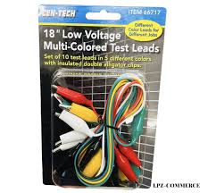 CEN-TECH 18 in. 5 Colors Test Lead and Alligator Clips Set – Essential Tool for Electrical Diagnostics