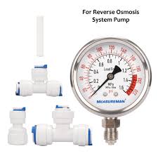 MEASUREMAN Lead-Free Glycerin Filled Reverse Osmosis Pressure Gauge – 2-1/2" Dial, 1/4" NPT Lower Mount, 0-150 psi/MPa
