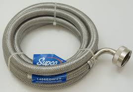 1406EDWSS SUPCO 72" Stainless Steel Dishwasher Hose – 3/8" Compression x 3/4" Elbow
