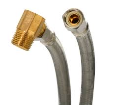 1406EDWSS SUPCO 72" Stainless Steel Dishwasher Hose – 3/8" Compression x 3/4" Elbow
