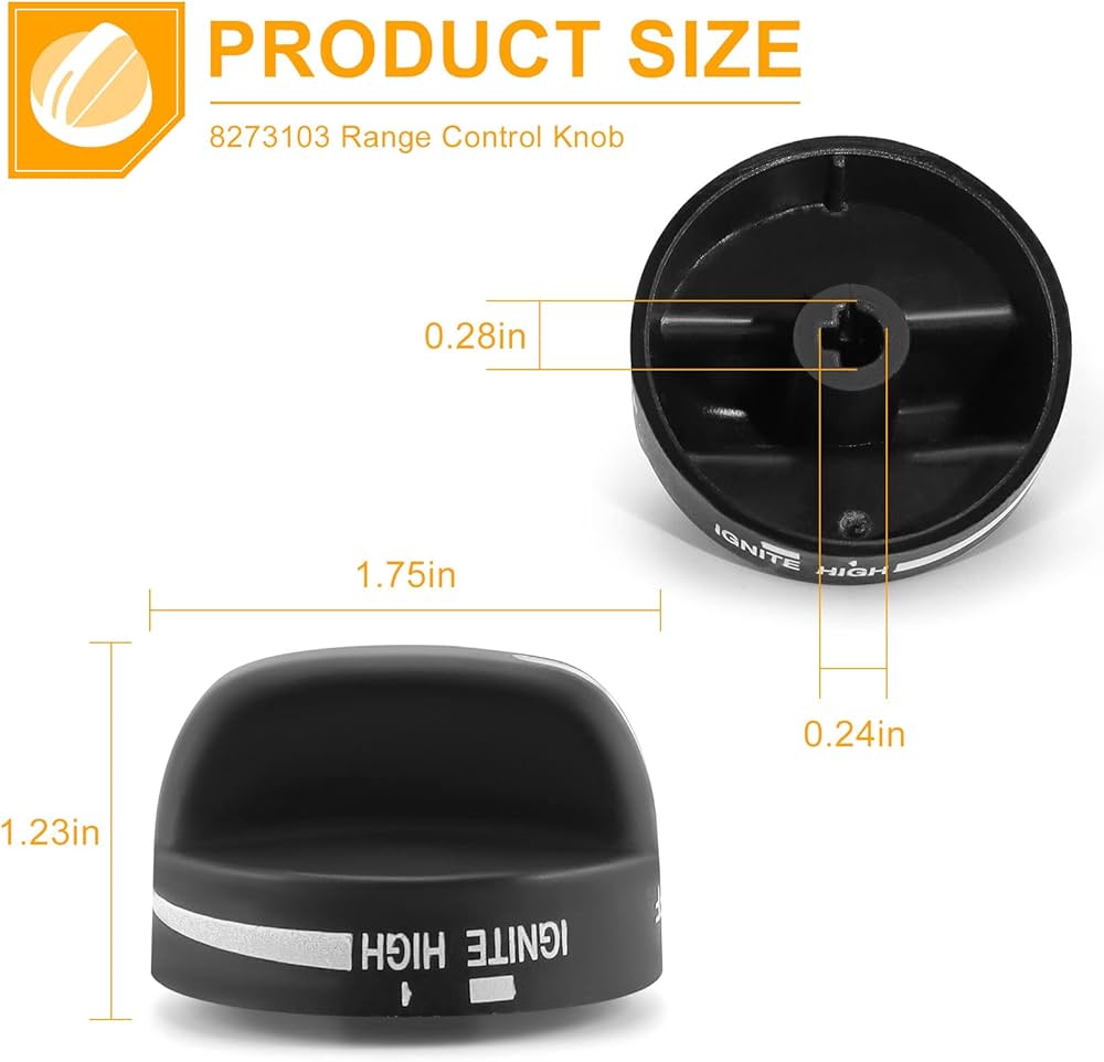 WHIRLPOOL RANGE KNOB BLACK (WP8273103)