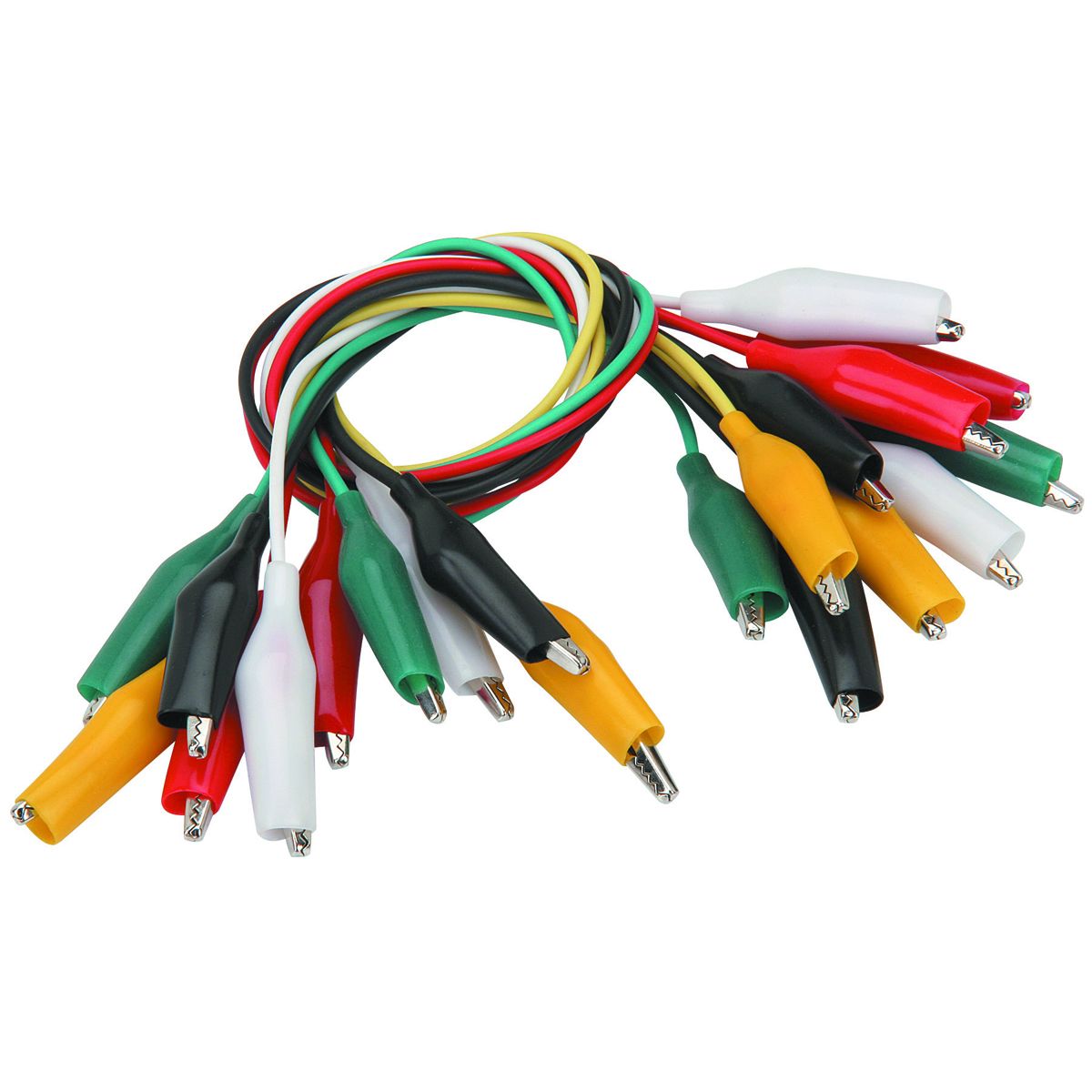 CEN-TECH 18 in. 5 Colors Test Lead and Alligator Clips Set – Essential Tool for Electrical Diagnostics
