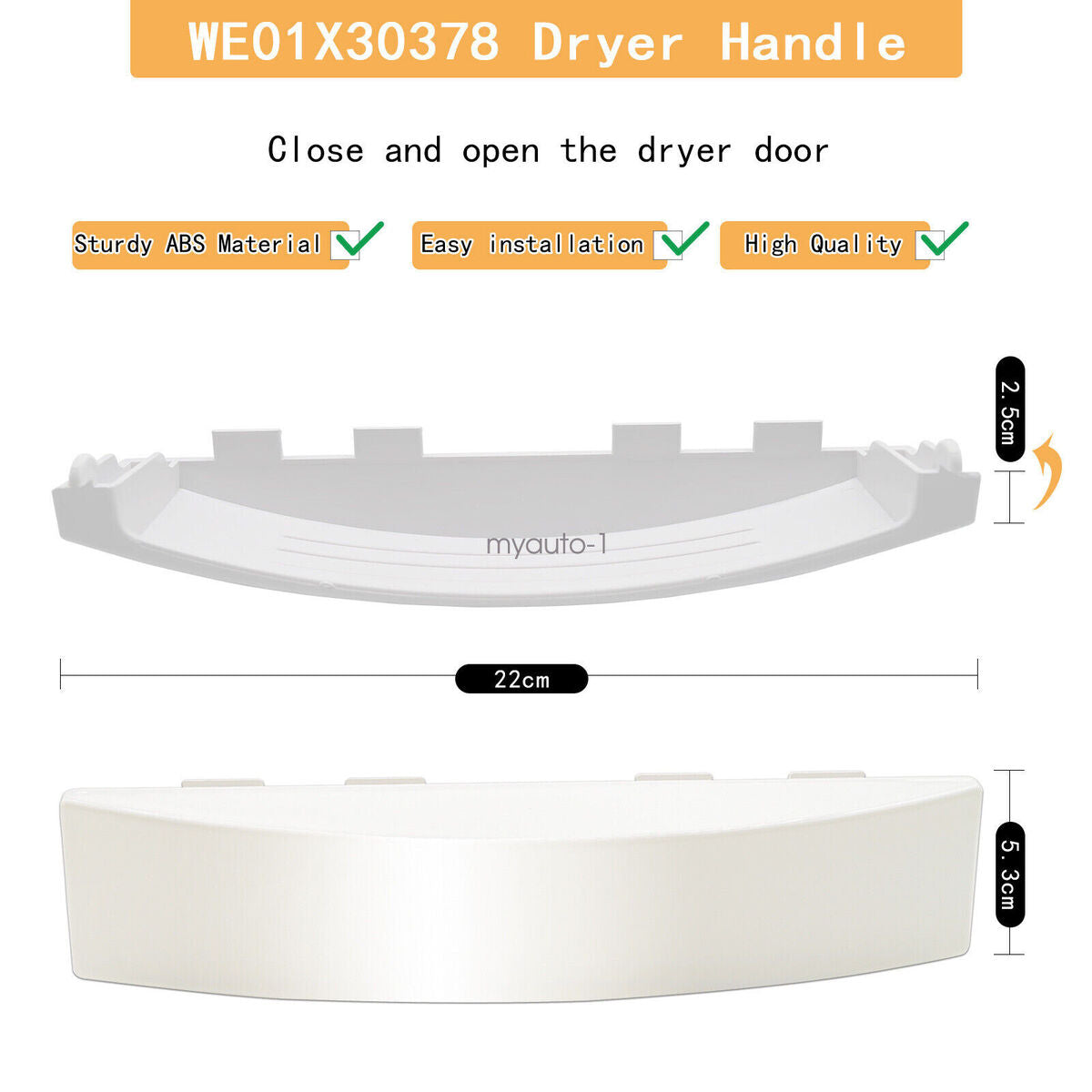 WE01X30378 Non-OEM Dryer Door Handle – Compatible Replacement for GE Dryers