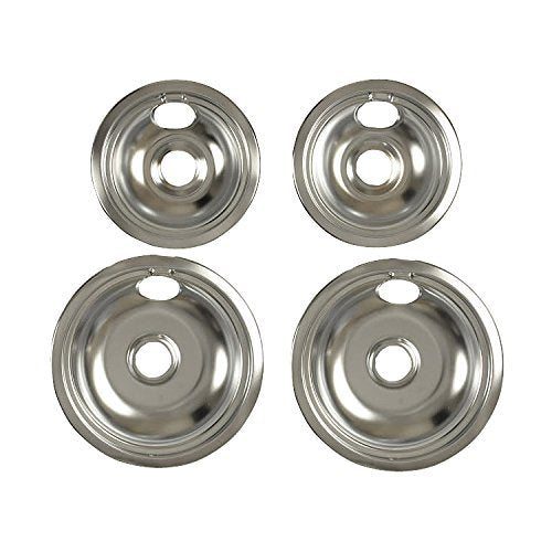 L304458797 Universal Chrome Drip Bowl Set – 2x 6" & 2x 8" for Electric Ranges