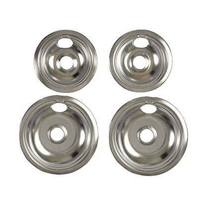 L304458797 Universal Chrome Drip Bowl Set – 2x 6" & 2x 8" for Electric Ranges