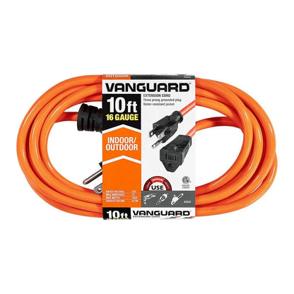 10 ft. x 16/3 Gauge Indoor/Outdoor Extension Cord – Vanguard Orange
