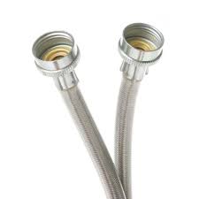 WM-50-186-FF Stainless Steel Washer Hose – 6 Ft Straight Connection
